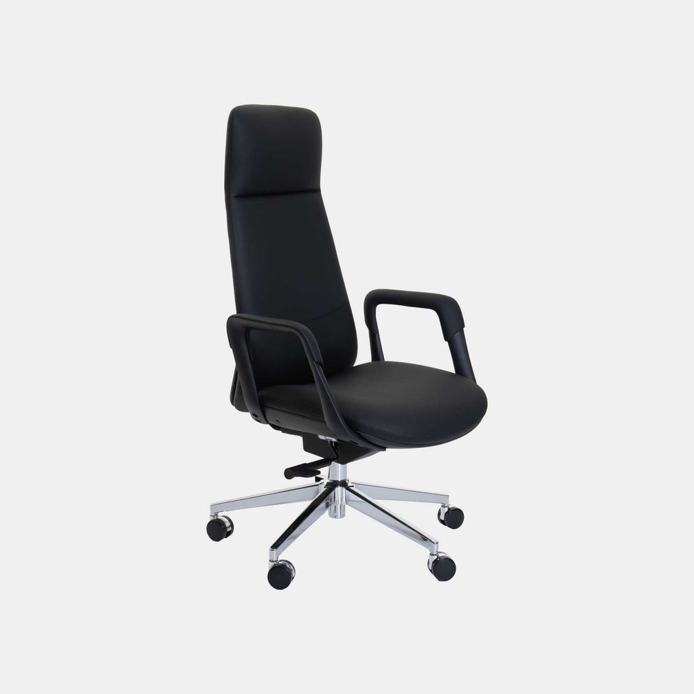 Bentley - High Back Swivel Office Chair In Black PU