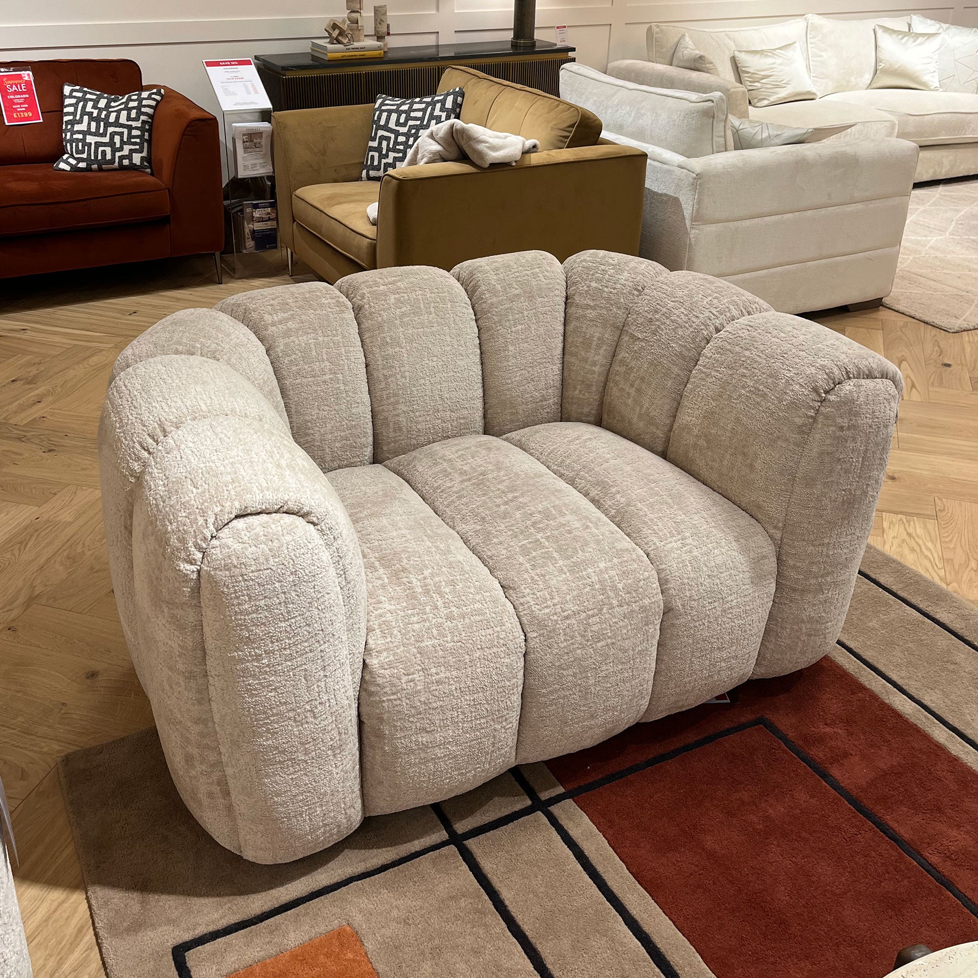 Cloud Loveseat In Fabric NS641-10001 Ombra Sand