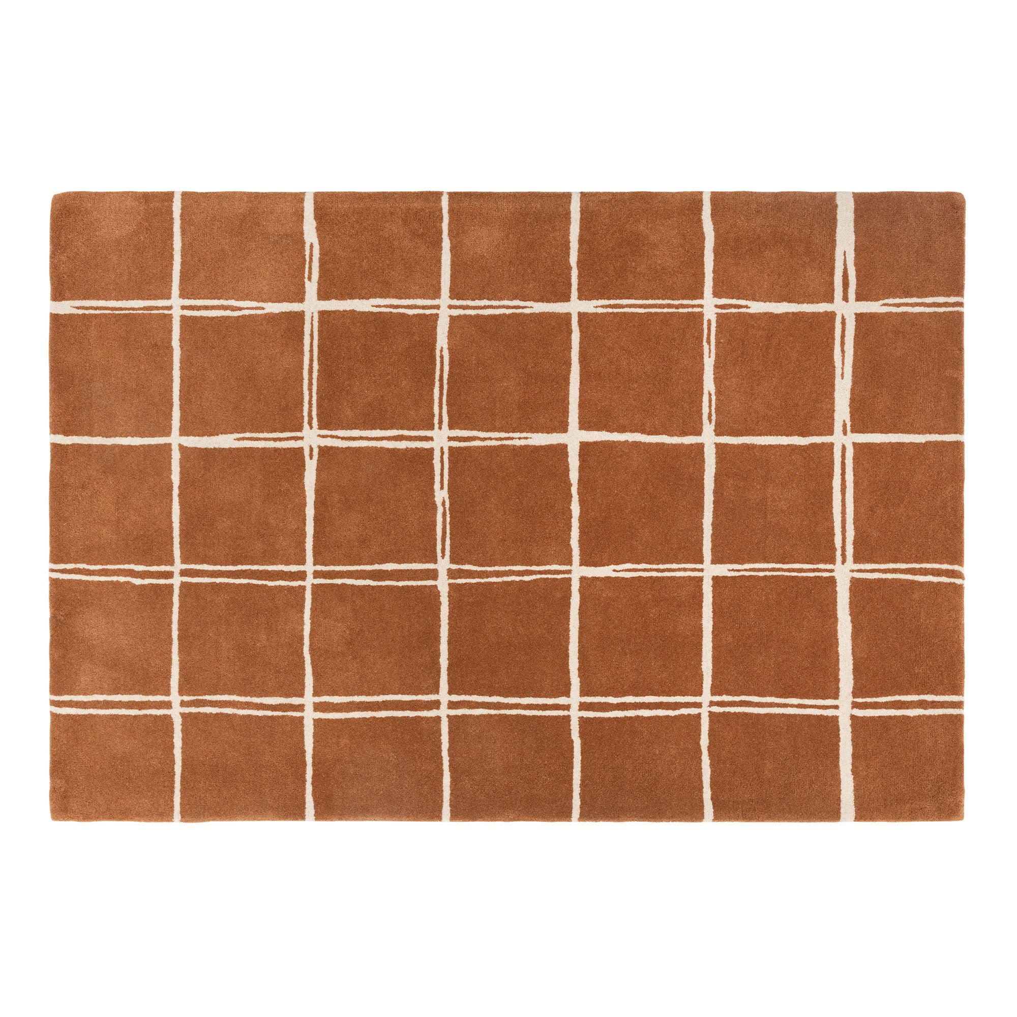 Rug Grid Rust 120cm x 170cm