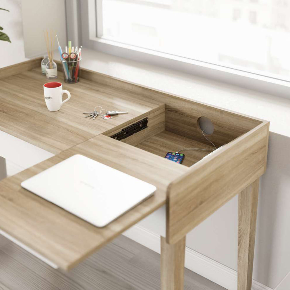 Ben - Desk In Sonoma Oak With White Front