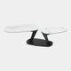 Atlantic - Swivel Coffee Table Carrara Effect Ceramic/Sandy Black Base