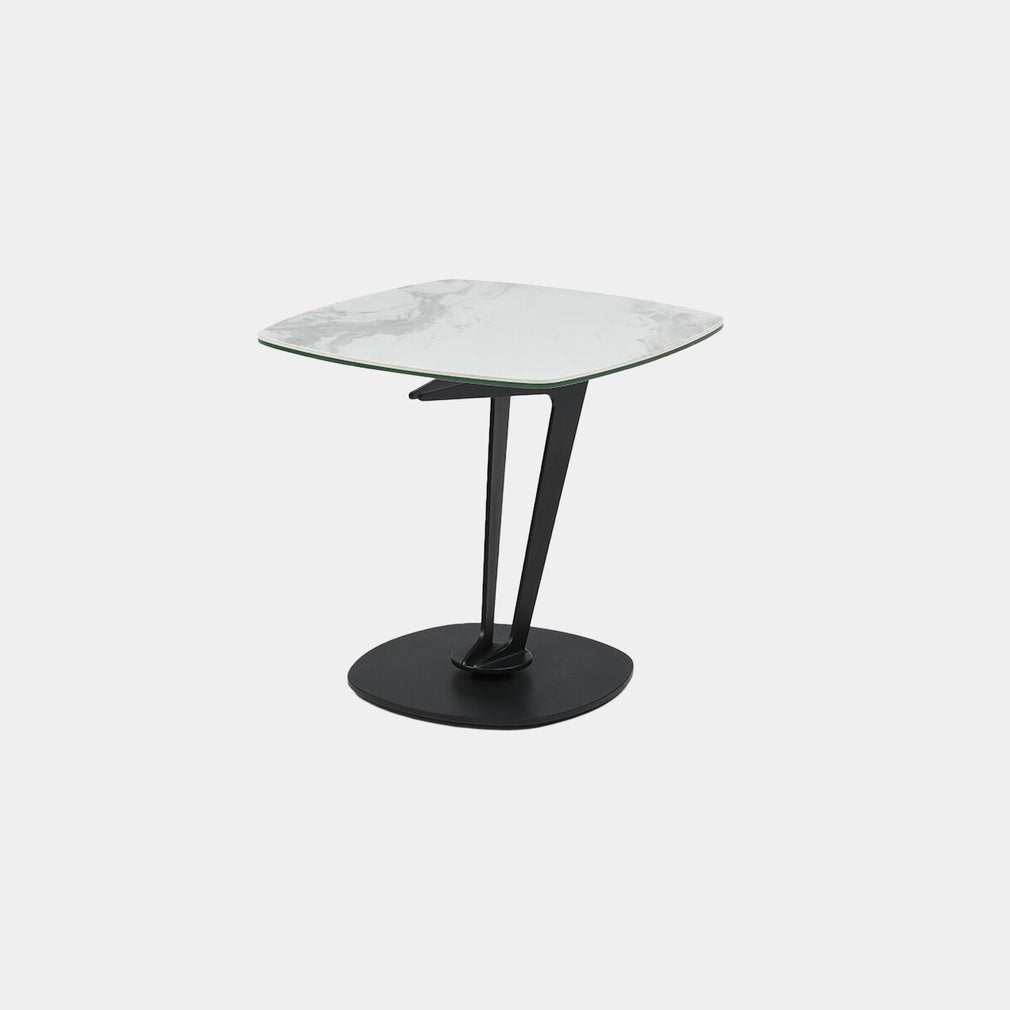 Atlantic - Lamp Table Carrara Effect Ceramic/Sandy Black Base