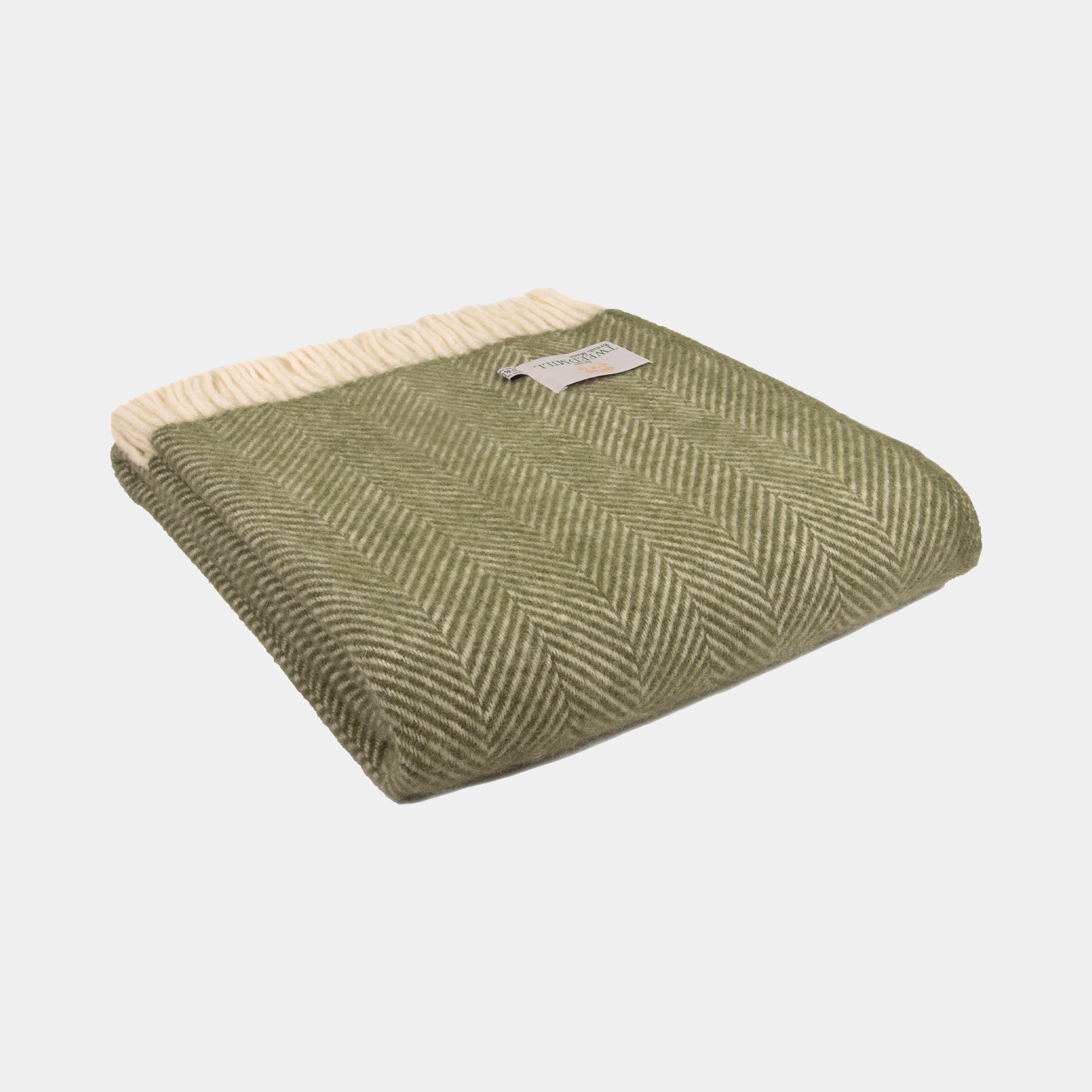 Tweedmill - Olive Fishbone Throw 150x183cm