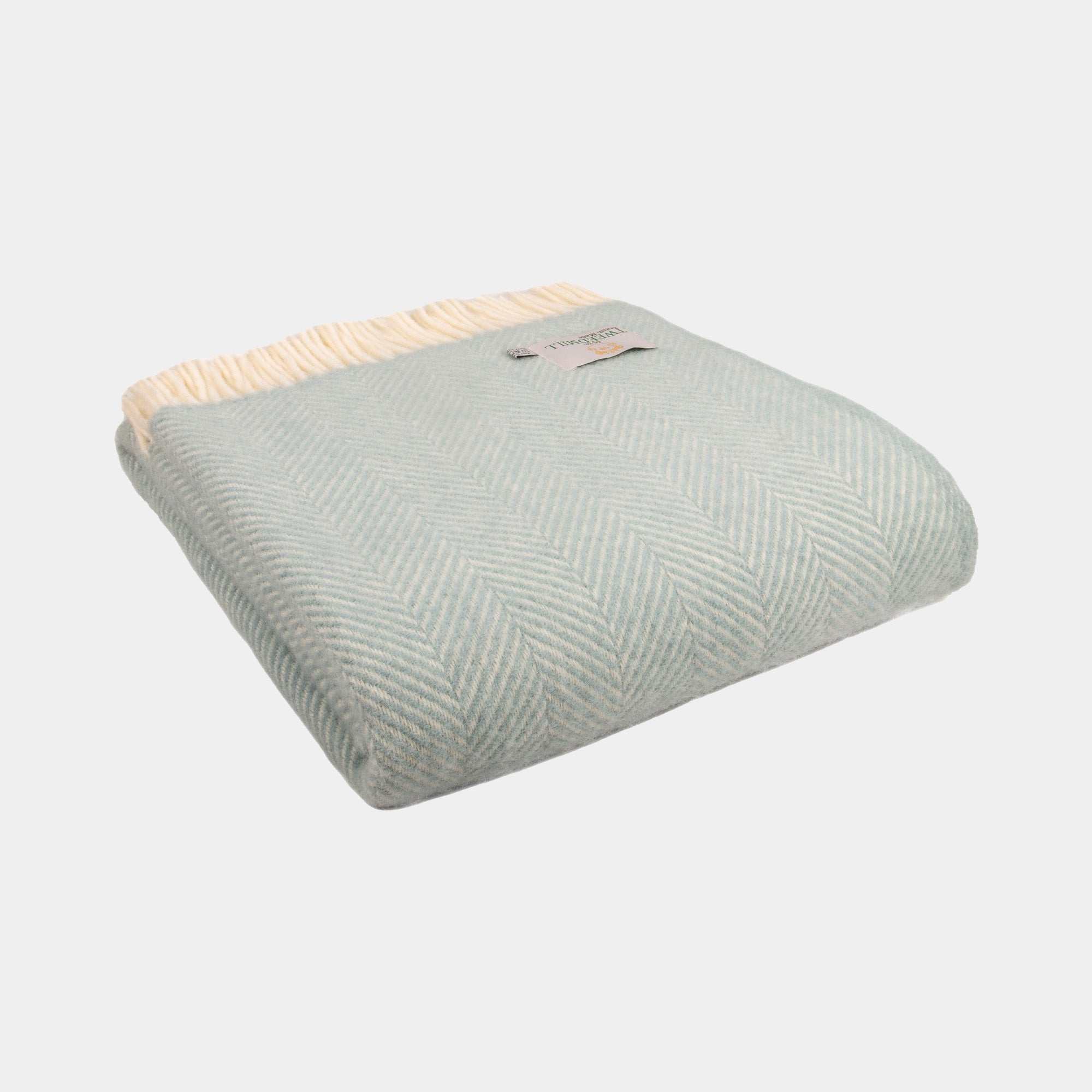 Tweedmill - Duck Egg Fishbone Throw 150x183cm