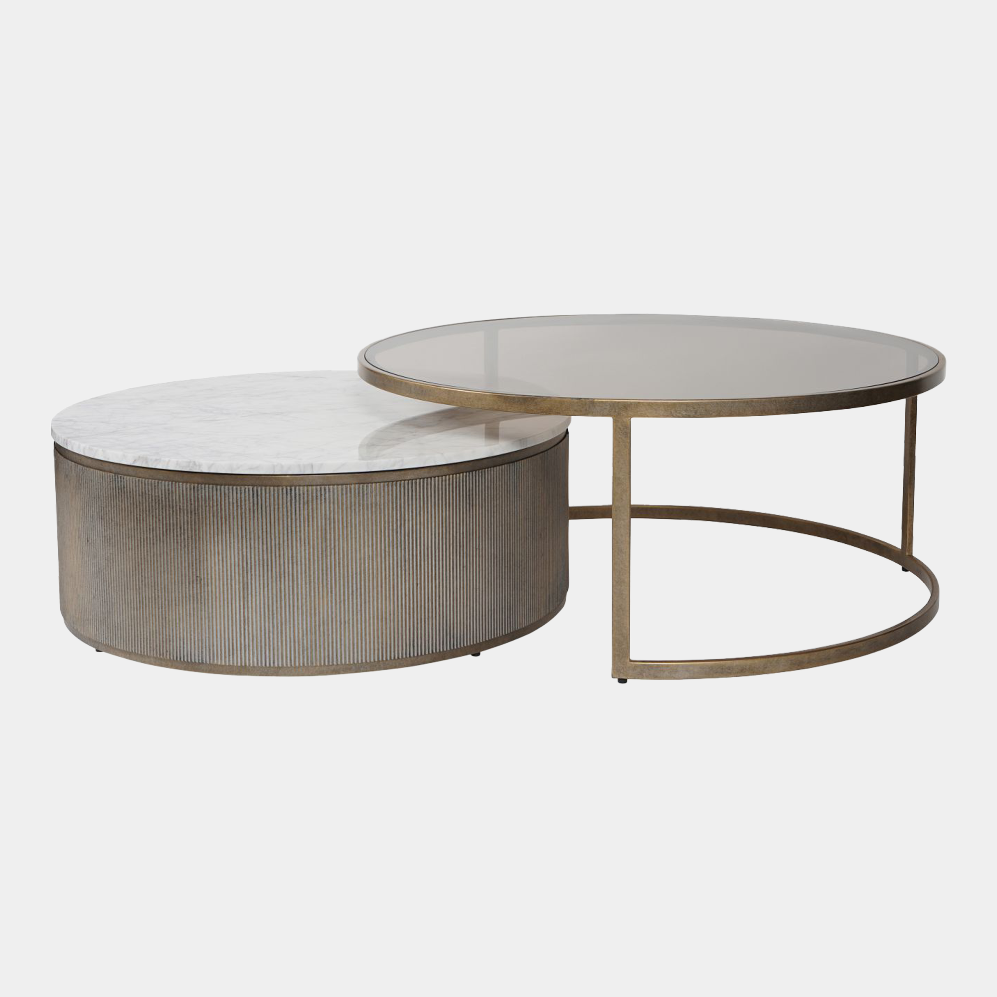 Sutton - Aged Gold Set of 2 Nesting Coffee Tables