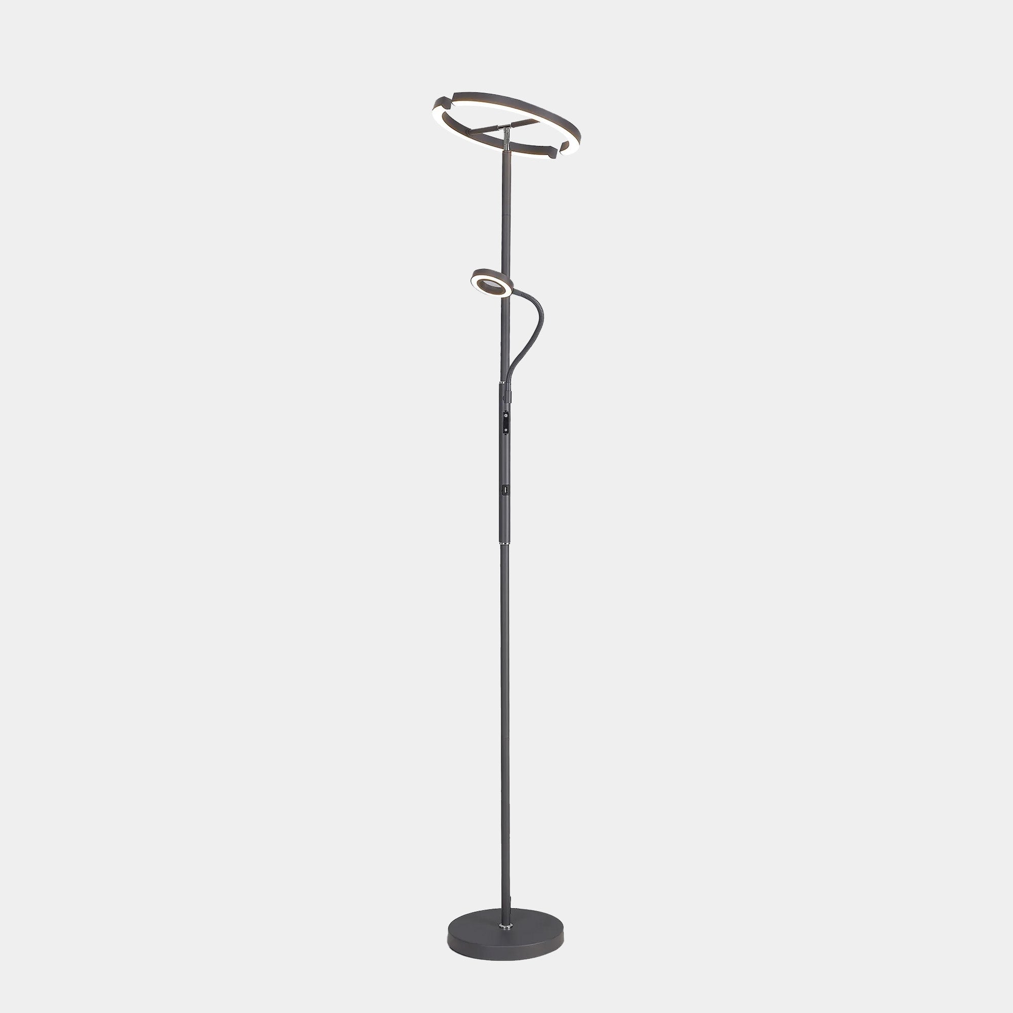 Nima - 2 Light Floor Lamp Grey