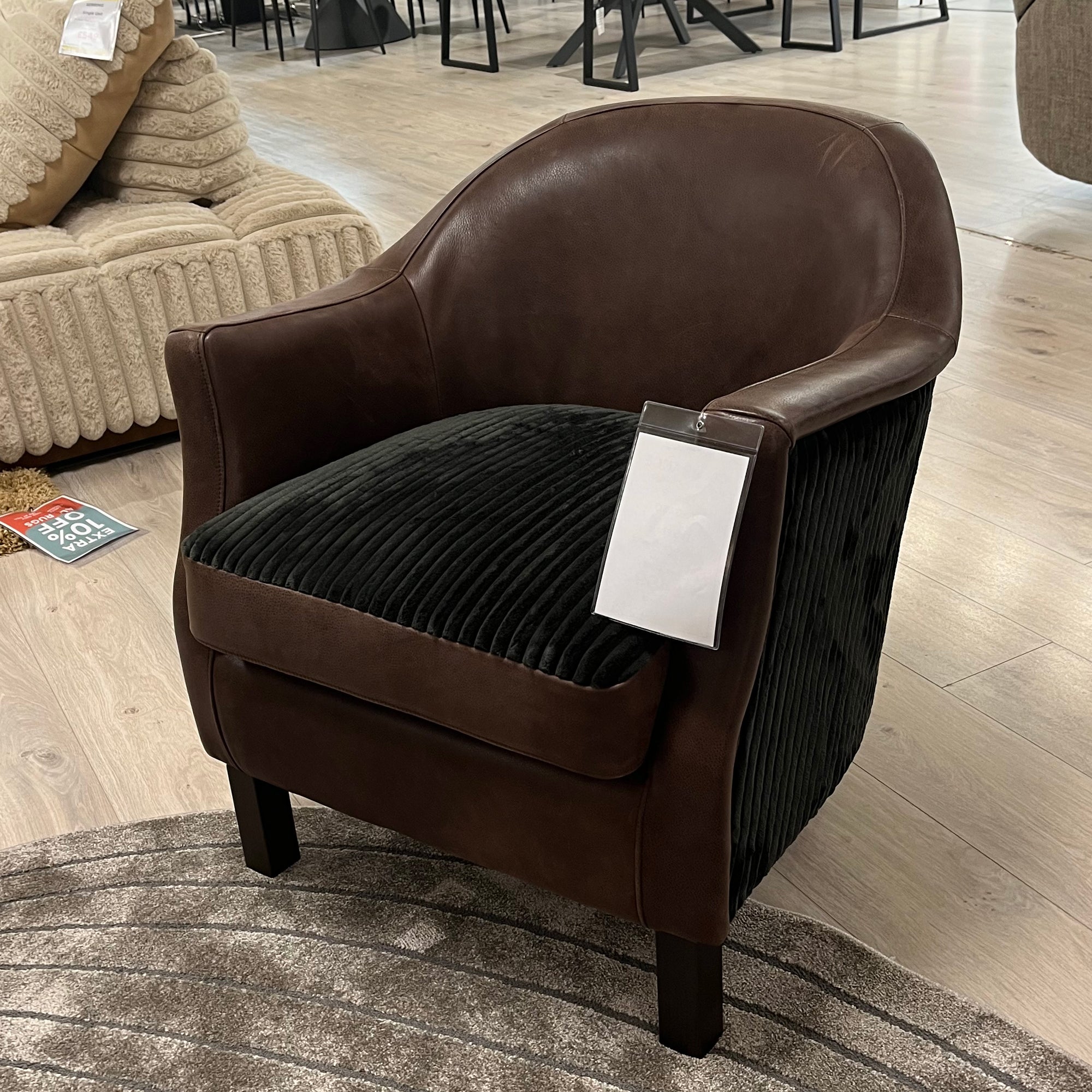 Zagato Tub Chair In Mogan/ Full Aniline Leather