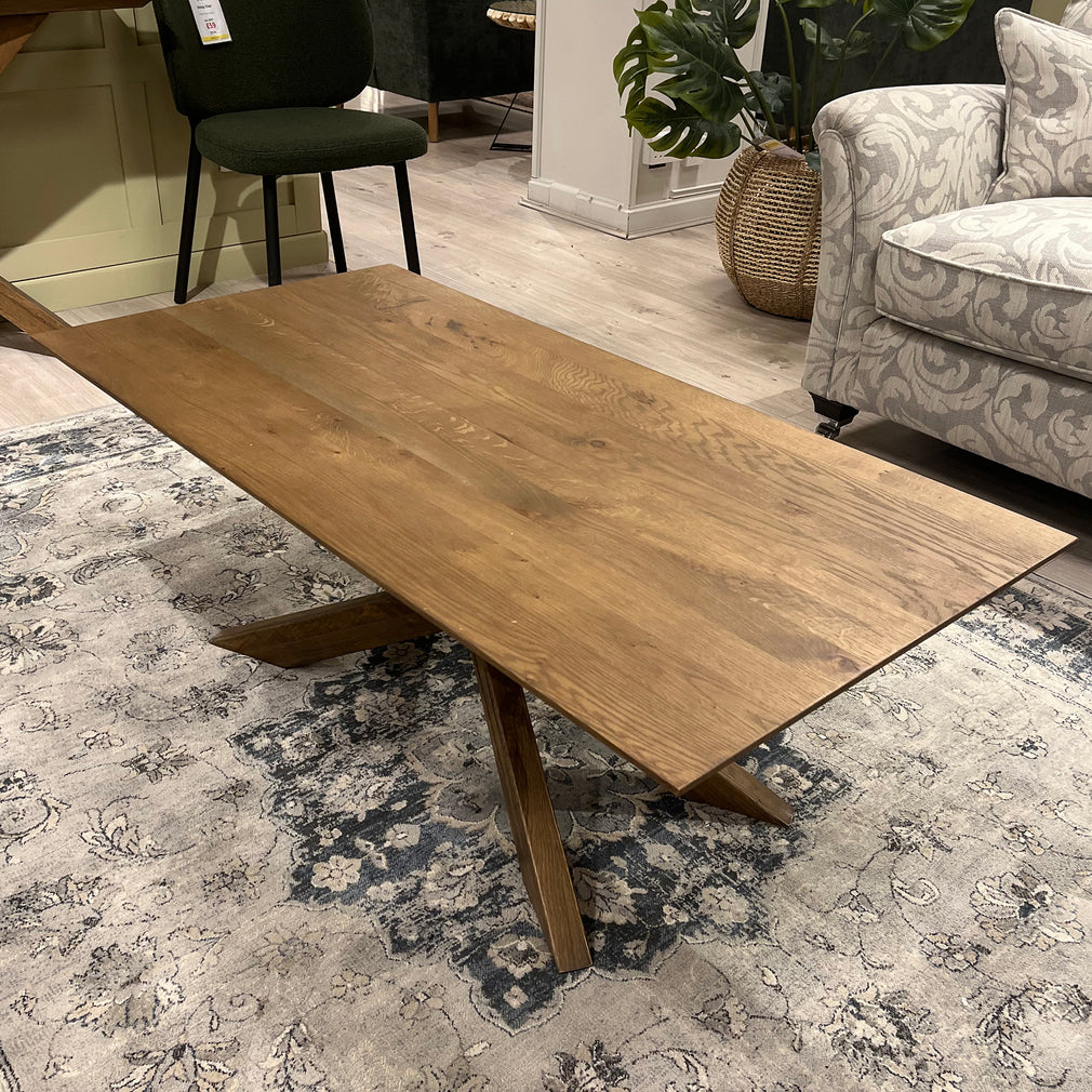 Lawrence Floor Model Coffee Table In Smoked Oak Laquered Finish