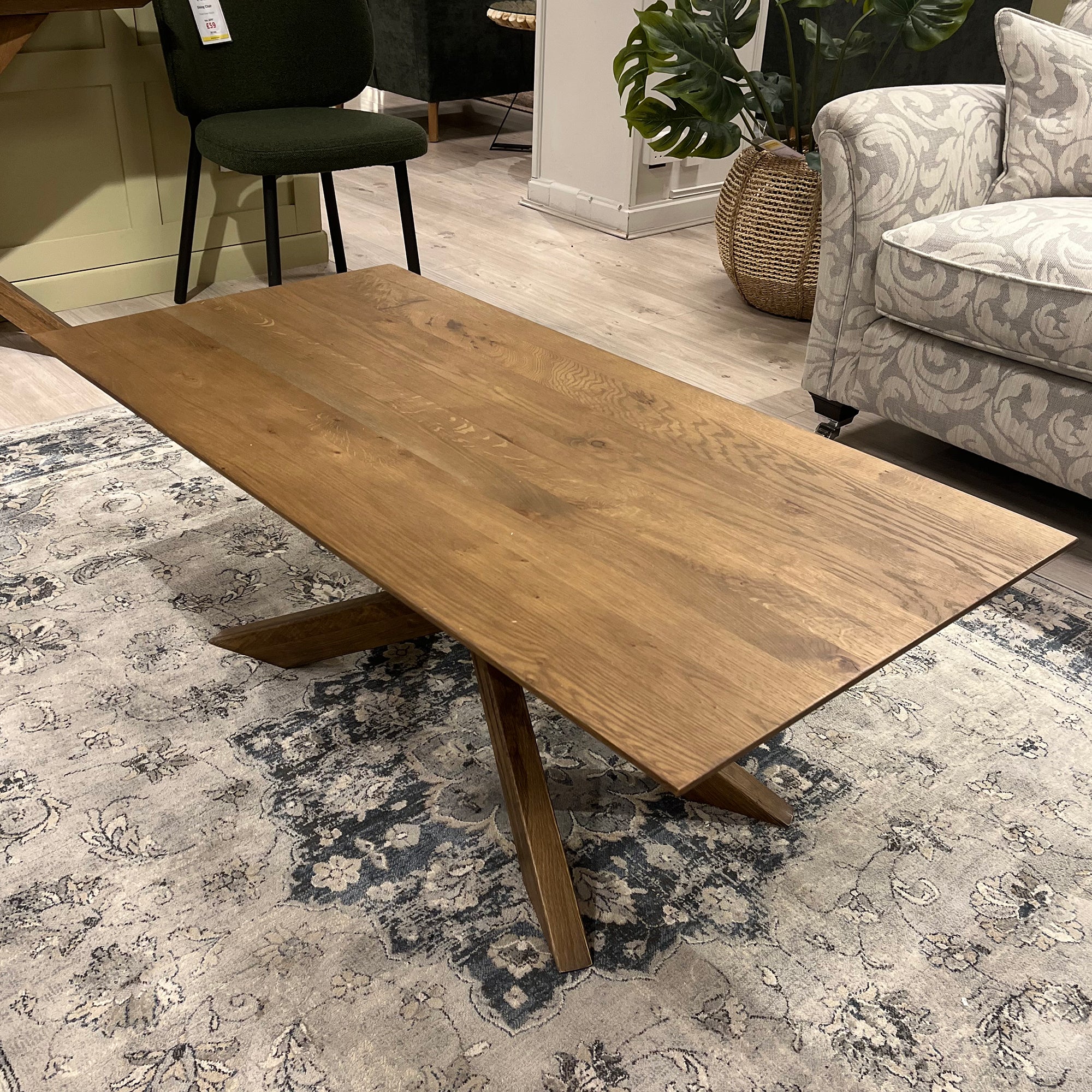 Lawrence Floor Model Coffee Table In Smoked Oak Laquered Finish