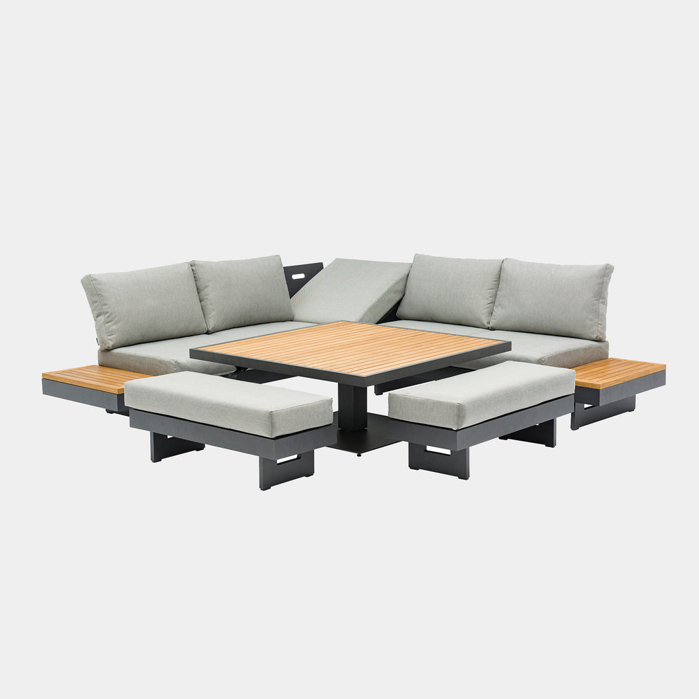 Square Modular Corner Dining Set in Aluminium