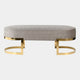 Kenobi - 132cm Bench In Grey Fabric With Gold Steel Legs