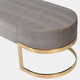 Kenobi - 132cm Bench In Grey Fabric With Gold Steel Legs