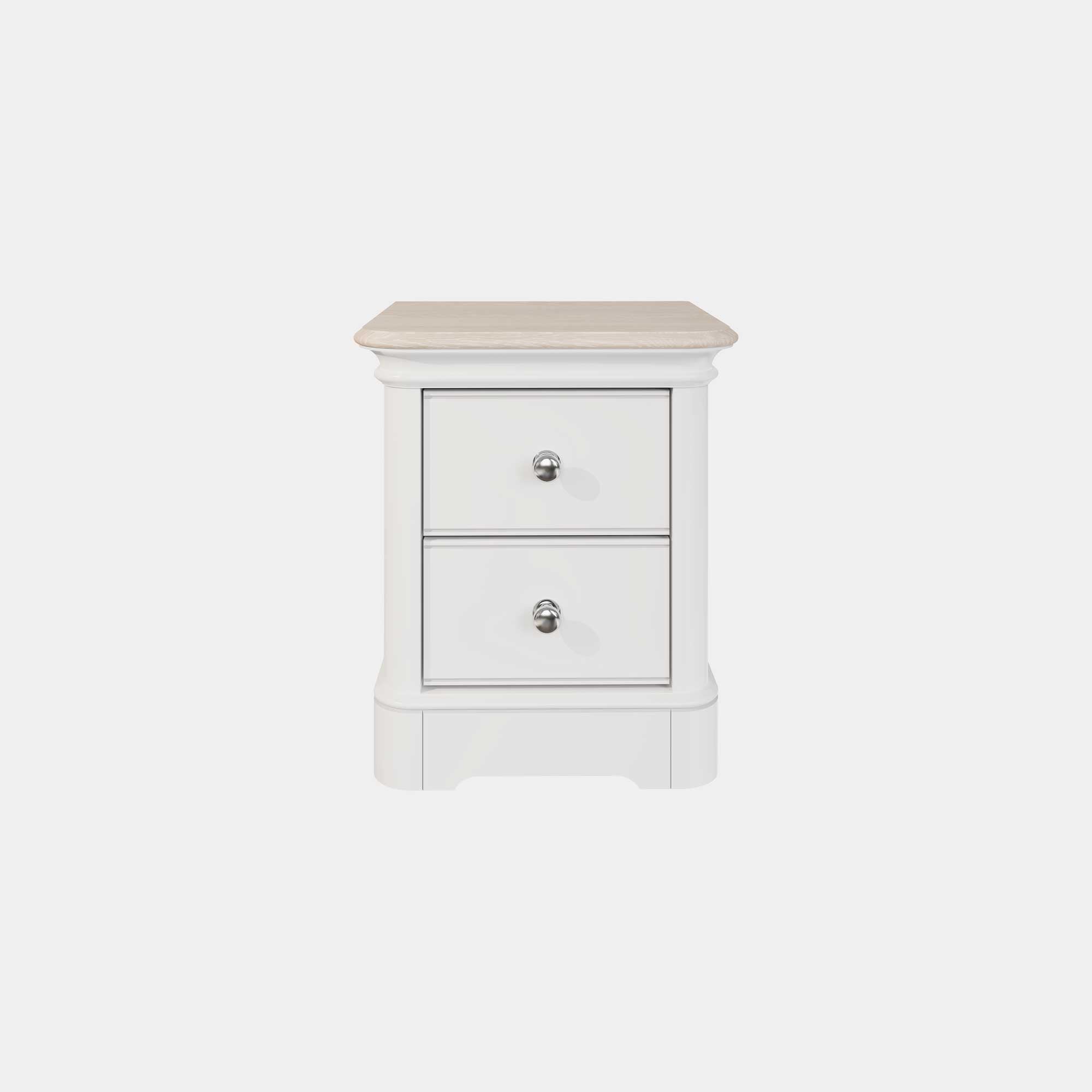 Aylesford - Small 2 Drawer Bedside With Solid Oak Top