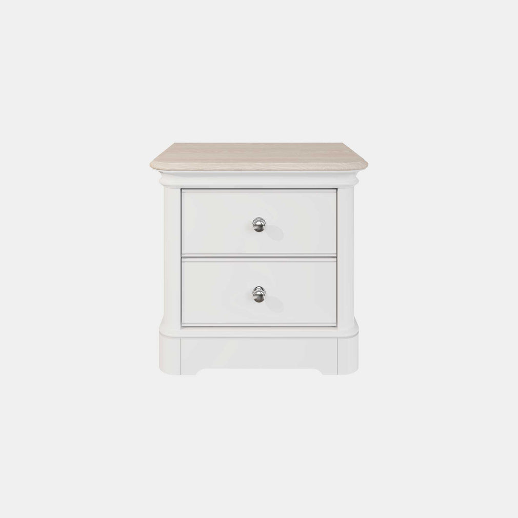 Aylesford - Large 2 Drawer Bedside With Solid Oak Top