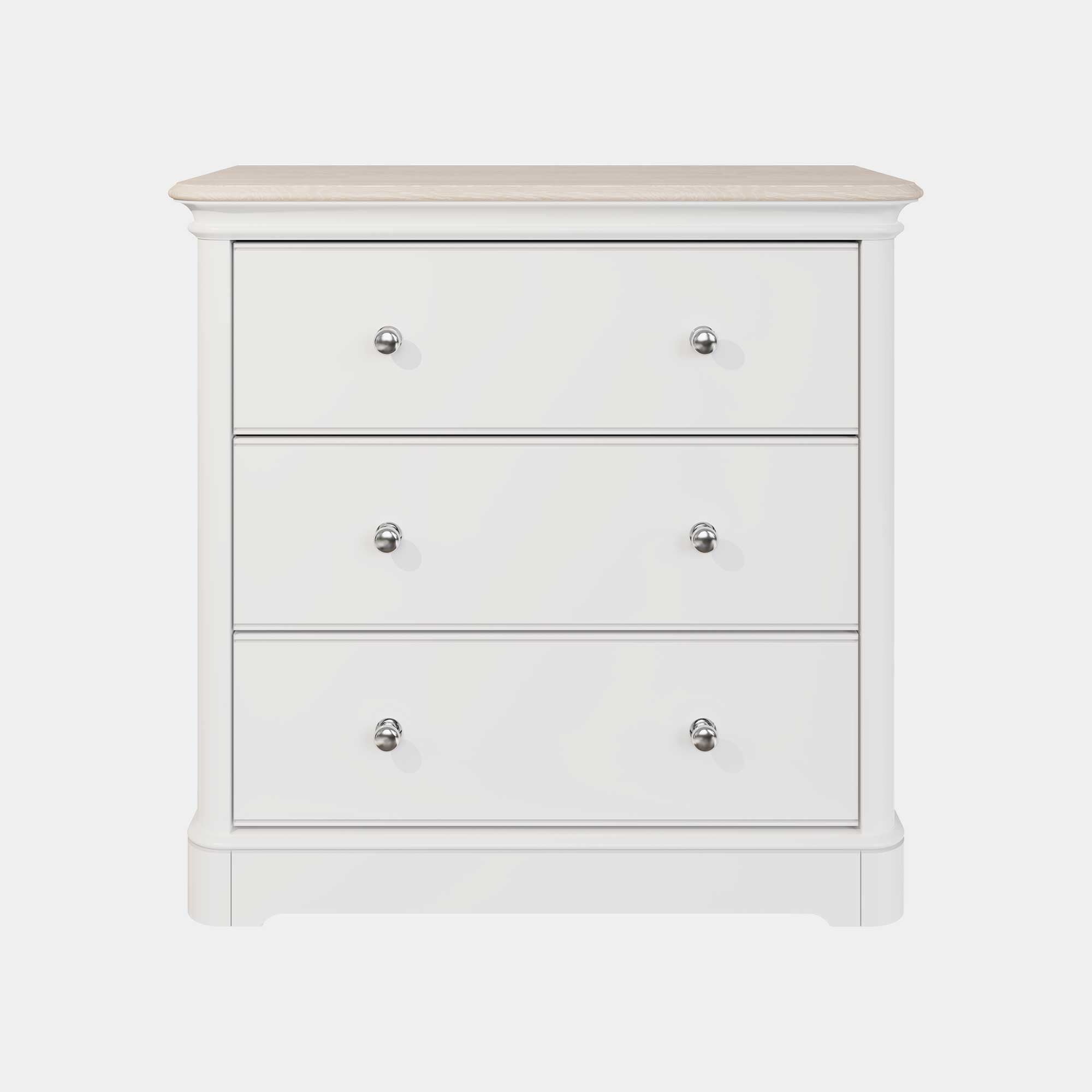 Aylesford - 3 Drawer Wide Chest of Drawers With Solid Oak Top