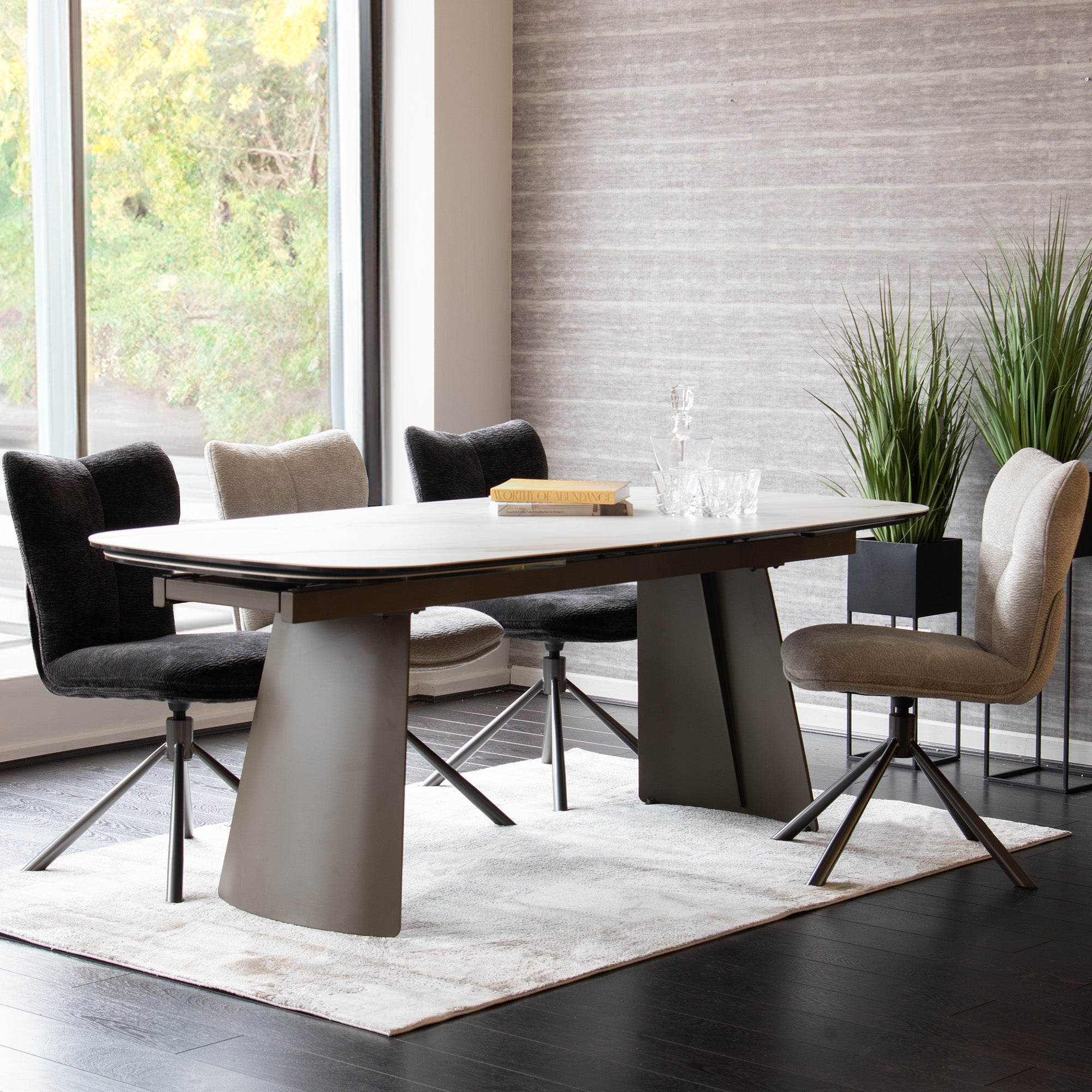 Tosca - 200cm Extending Dining Table With Soft Bone Ceramic Top