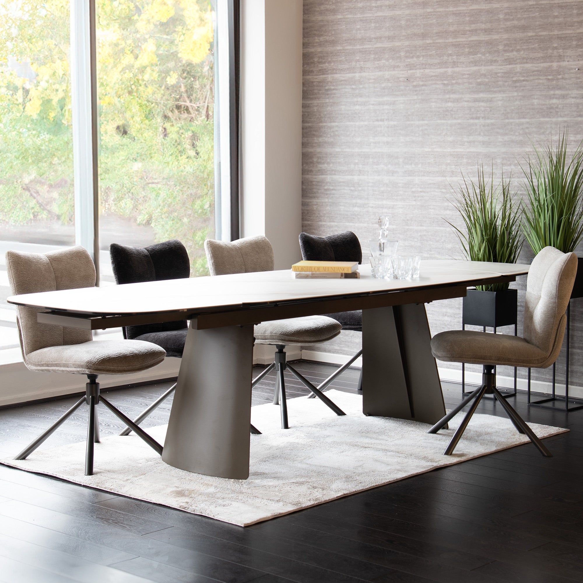 Tosca - 200cm Extending Dining Table With Soft Bone Ceramic Top