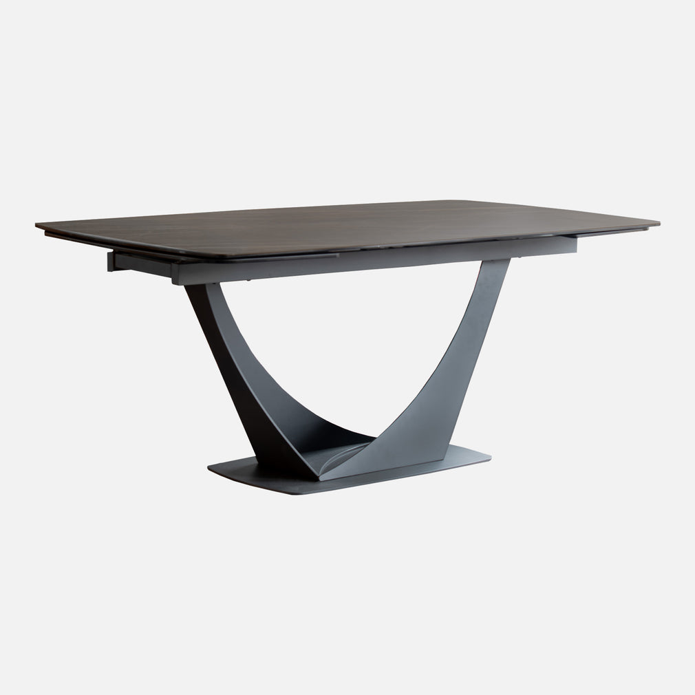 Figaro - 180cm Extending Dining Table With Black/Bronze Ceramic Top