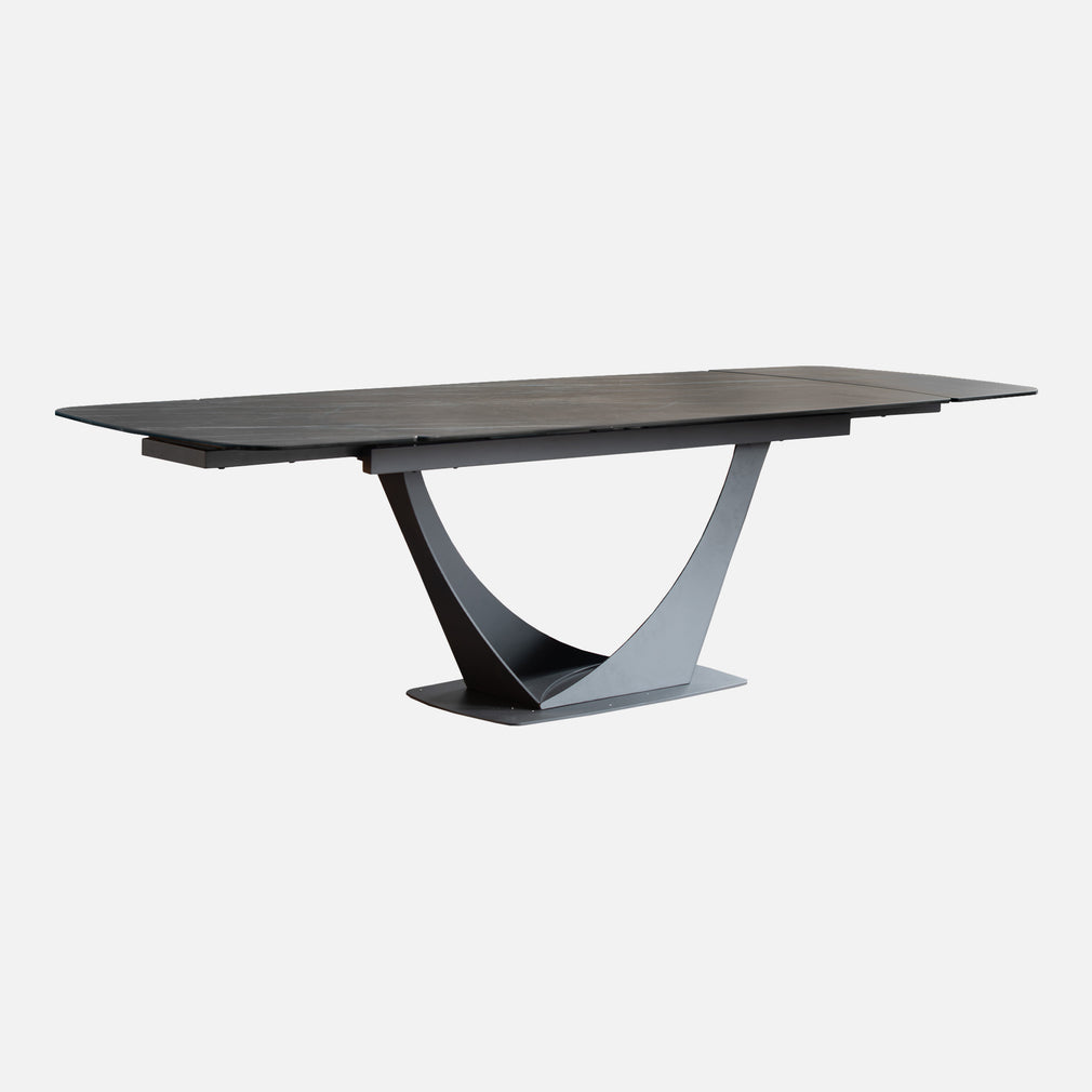 Figaro - 180cm Extending Dining Table With Black/Bronze Ceramic Top