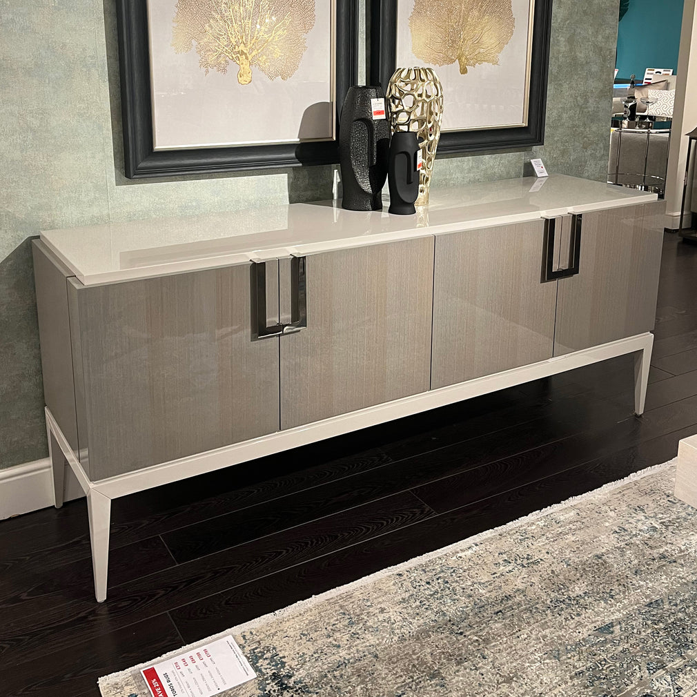 Opera 200cm 4 Door Sideboard Eucalyptus stained Argento Carcase in LC16 With S/steel Handles