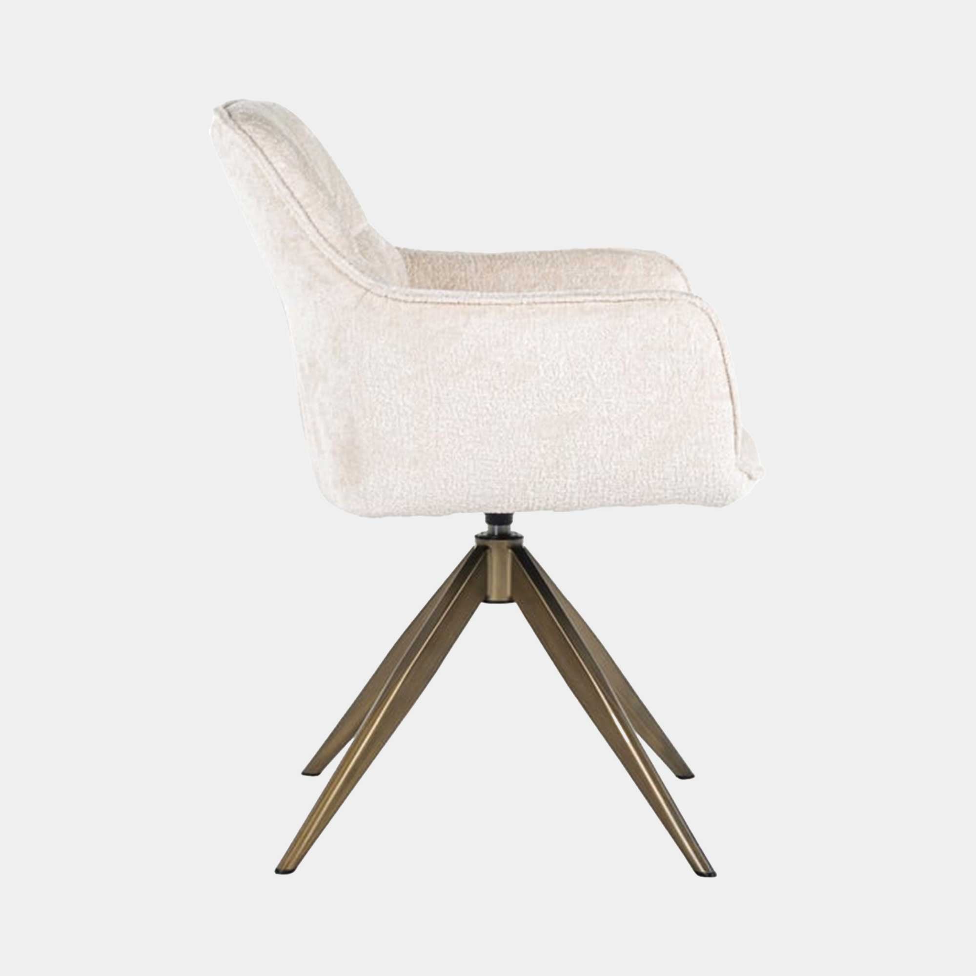 Mila - Dining Chair In White Chenille