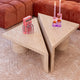 Franklin - Set of 2 Coffee Tables In Faux Travertine