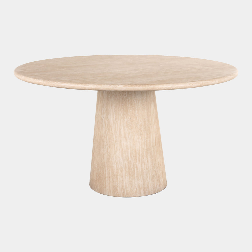 Franklin - 140cm Round Dining Table In Faux Travertine