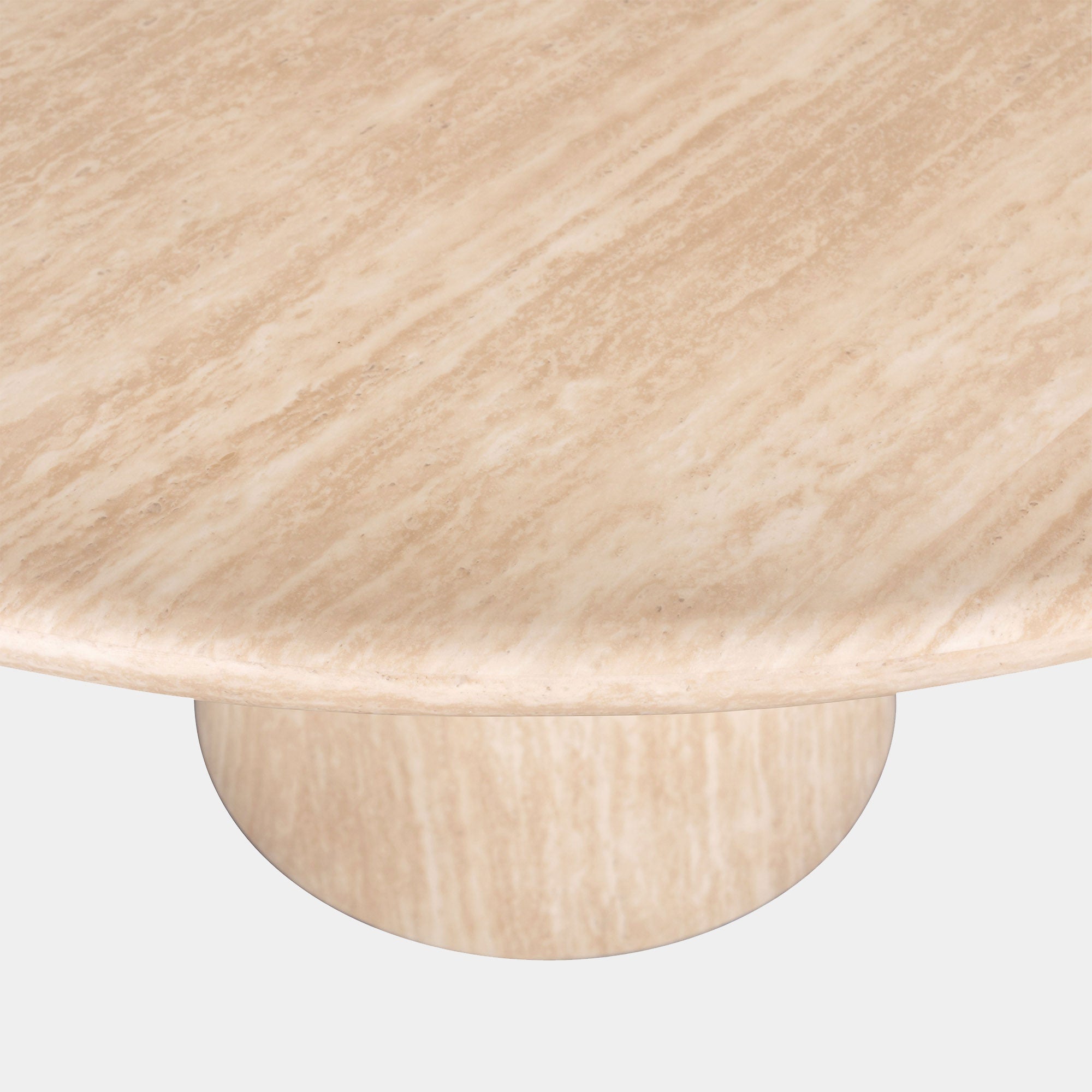 140cm Round Dining Table In Faux Travertine