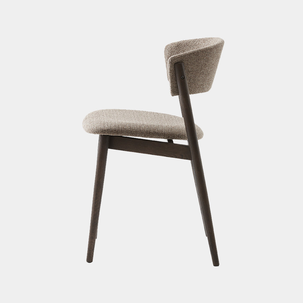 Genesis - Dining Chair In Latte Fabric & Espresso Oil Frame