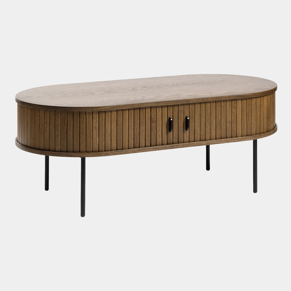 Eden - Oval Coffee Table 120 x 60cm In Smoked Oak Finish