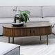 Eden - Oval Coffee Table 120 x 60cm In Smoked Oak Finish