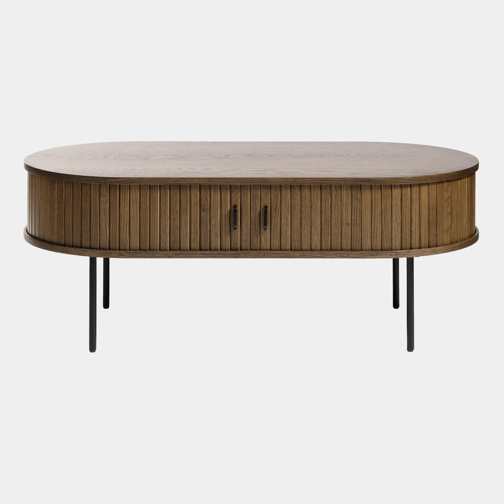 Eden - Oval Coffee Table 120 x 60cm In Smoked Oak Finish