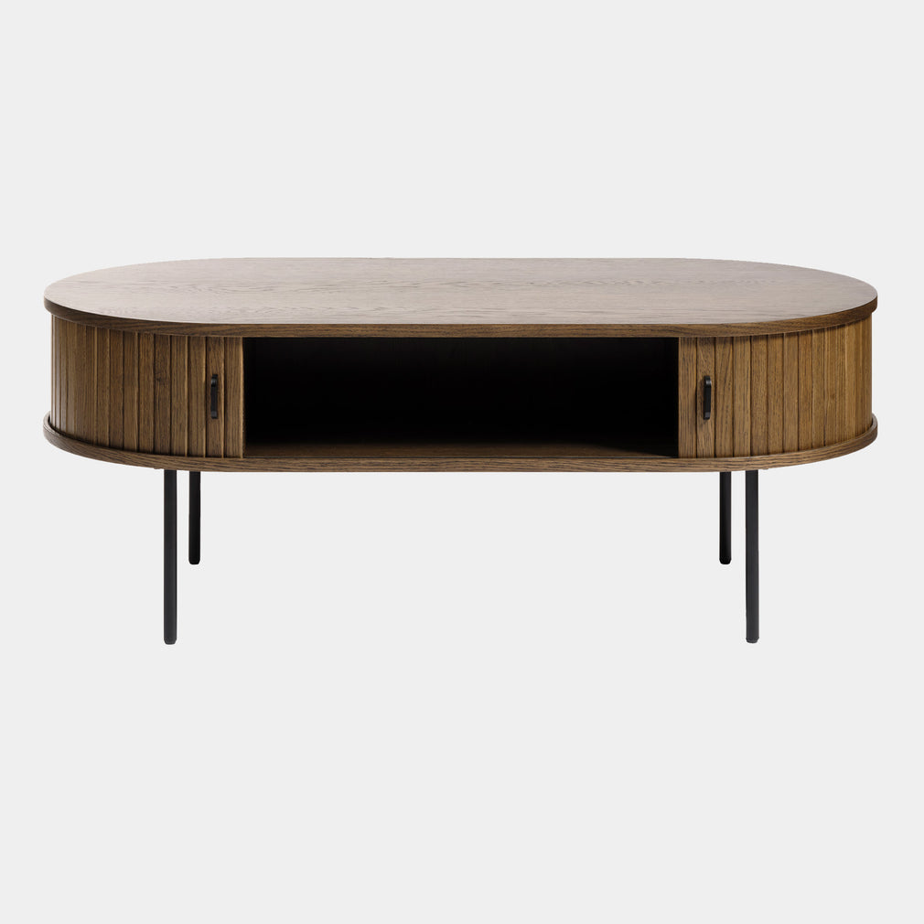 Eden - Oval Coffee Table 120 x 60cm In Smoked Oak Finish