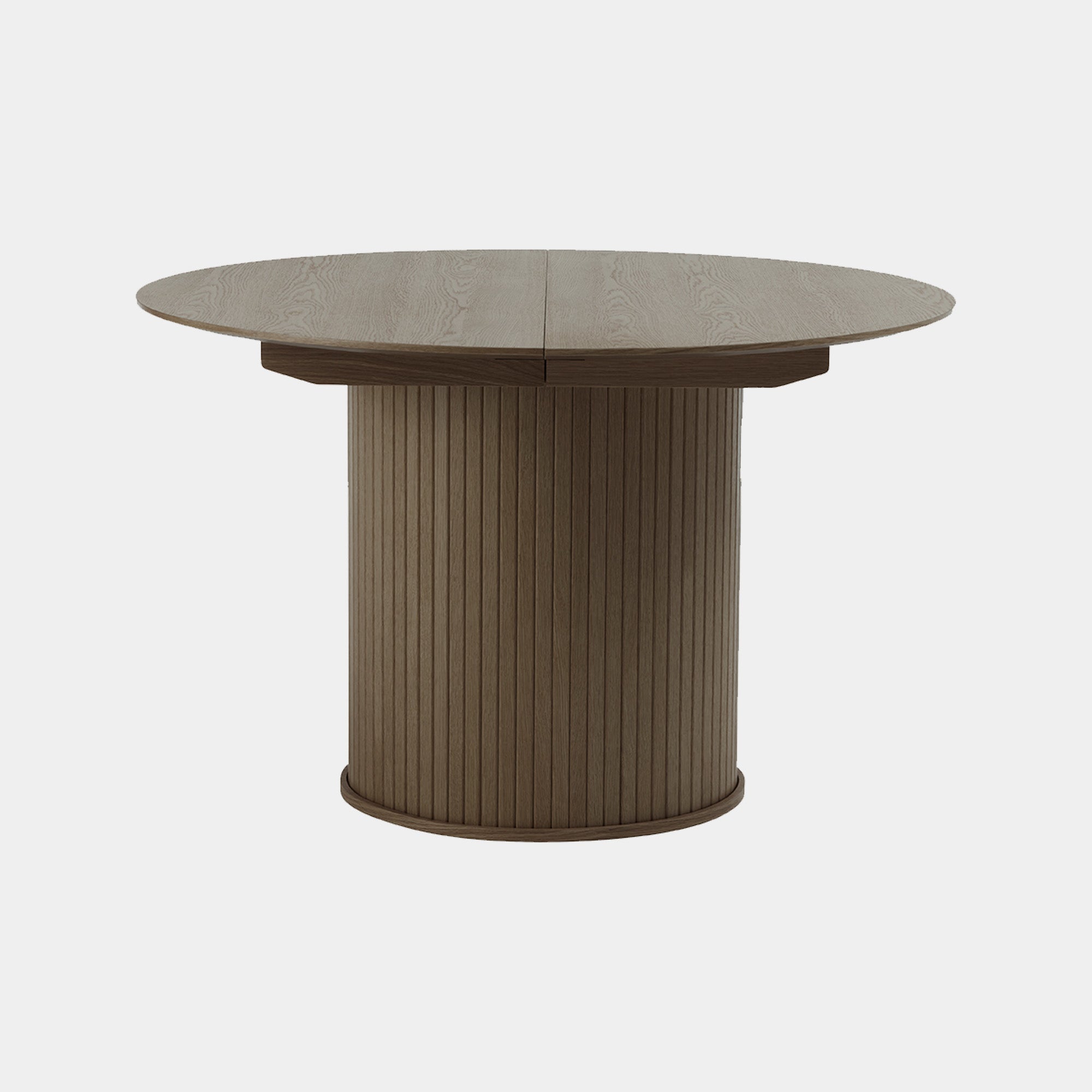 Eden - 120cm Round Extending Dining Table In Smoked Oak Finish