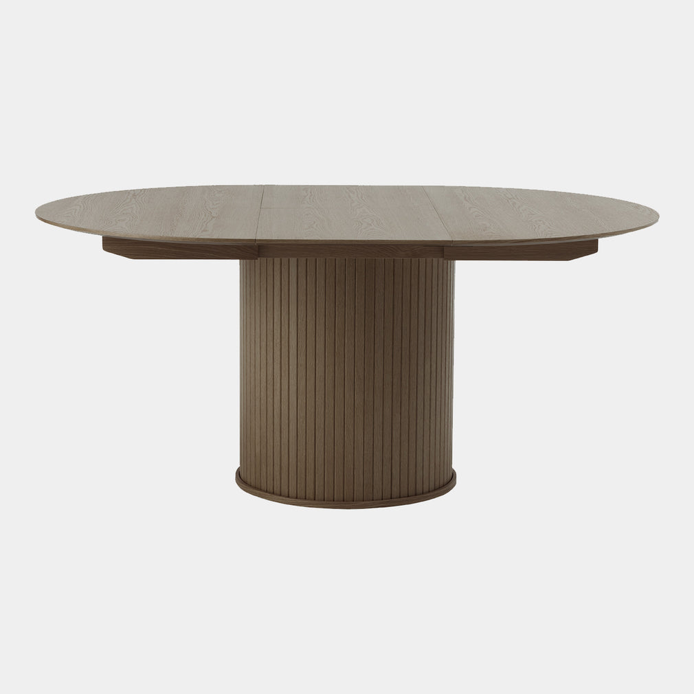 Eden - 120cm Round Extending Dining Table In Smoked Oak Finish