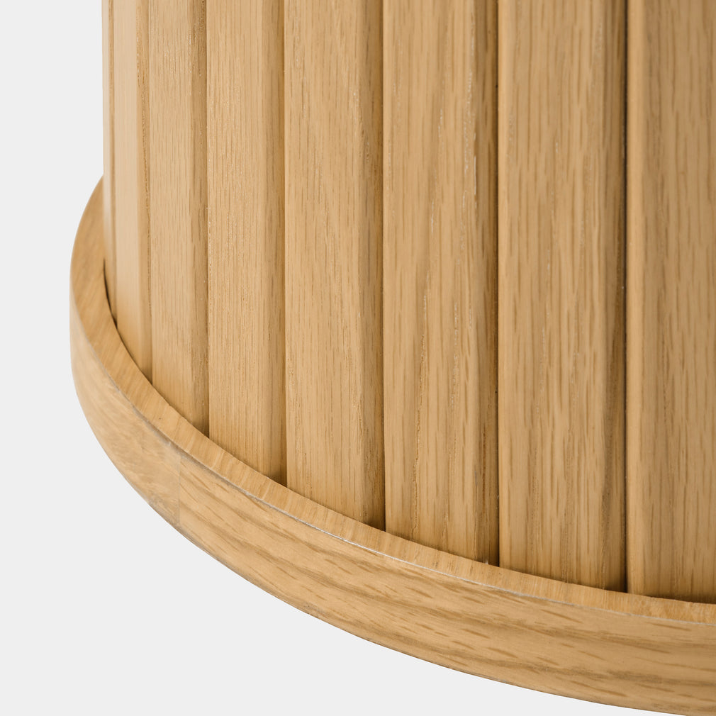 Eden - 50cm Round Lamp Table In Natural Oak Finish