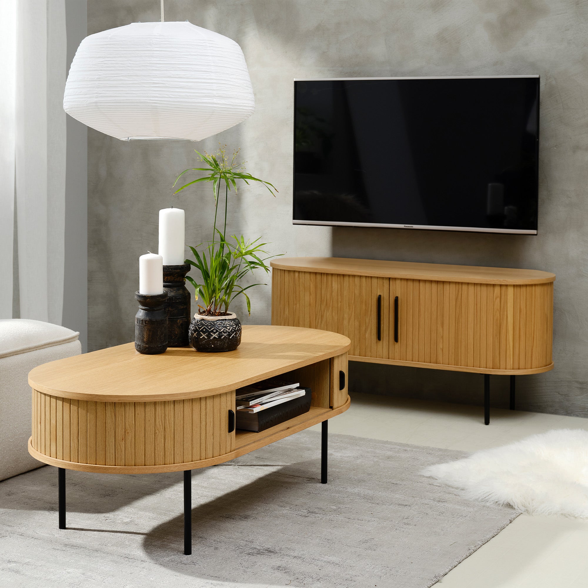 Eden - 120cm TV Low Board In Natural Oak Finish