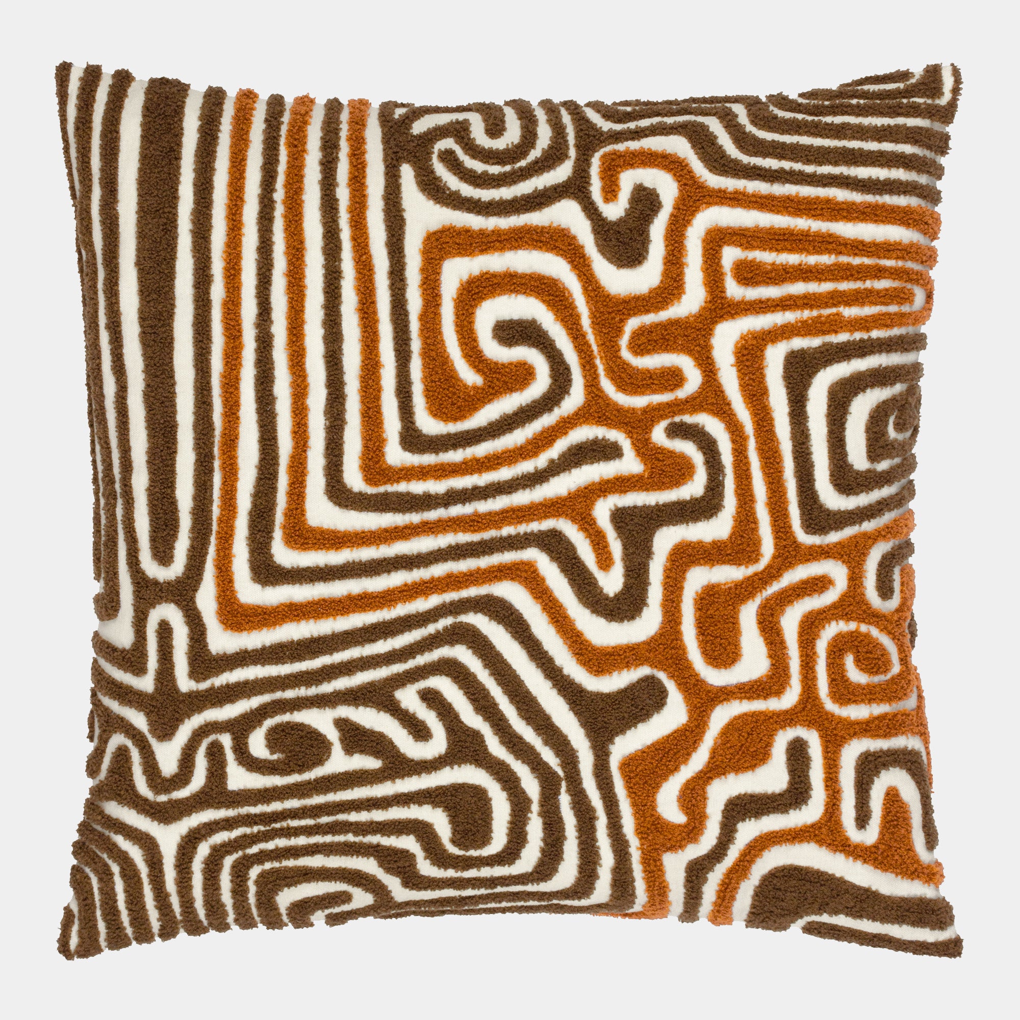 Dakar - Copper & Brown Tufted Cushion 50x50cm