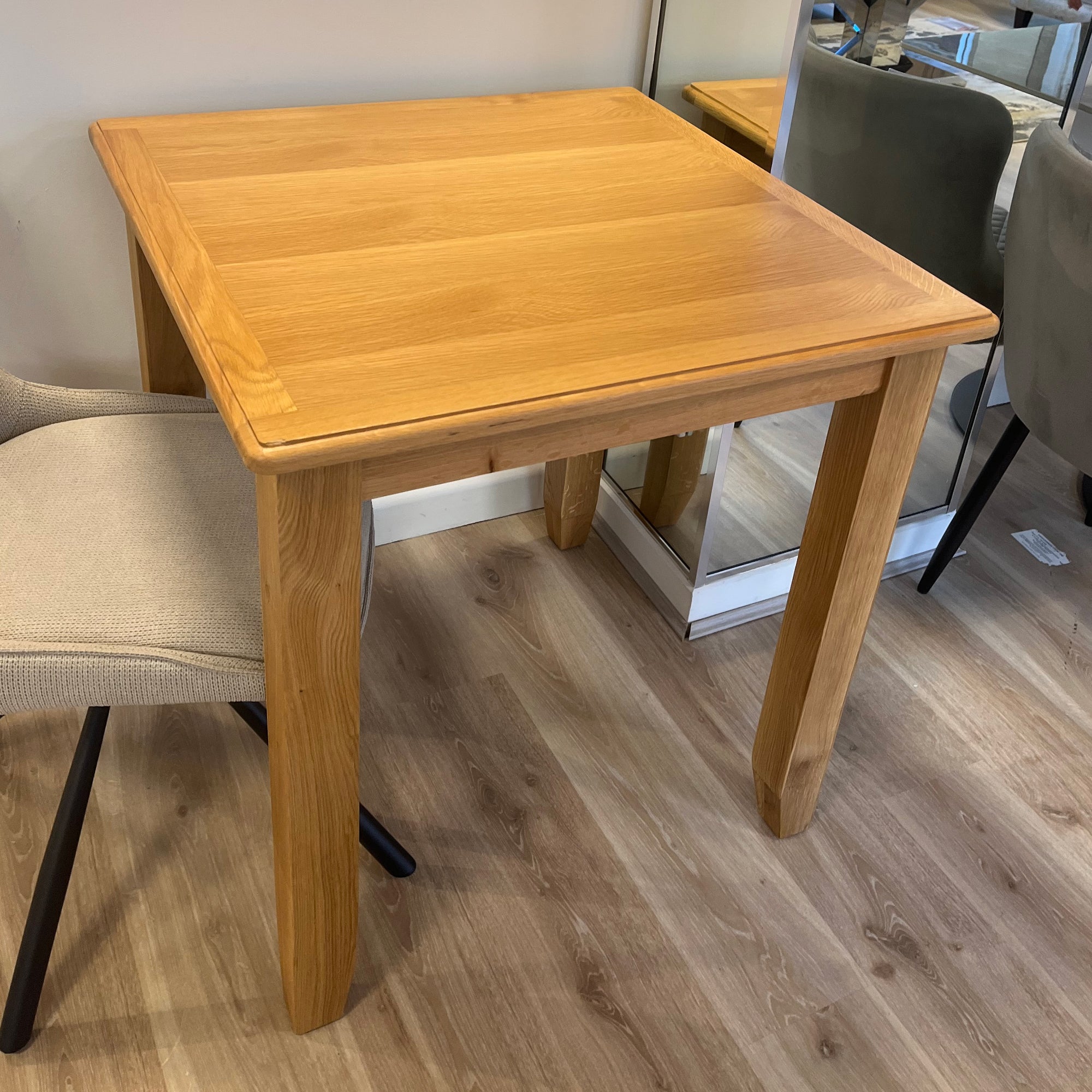 Burham 75cm Square Table Oak Finish