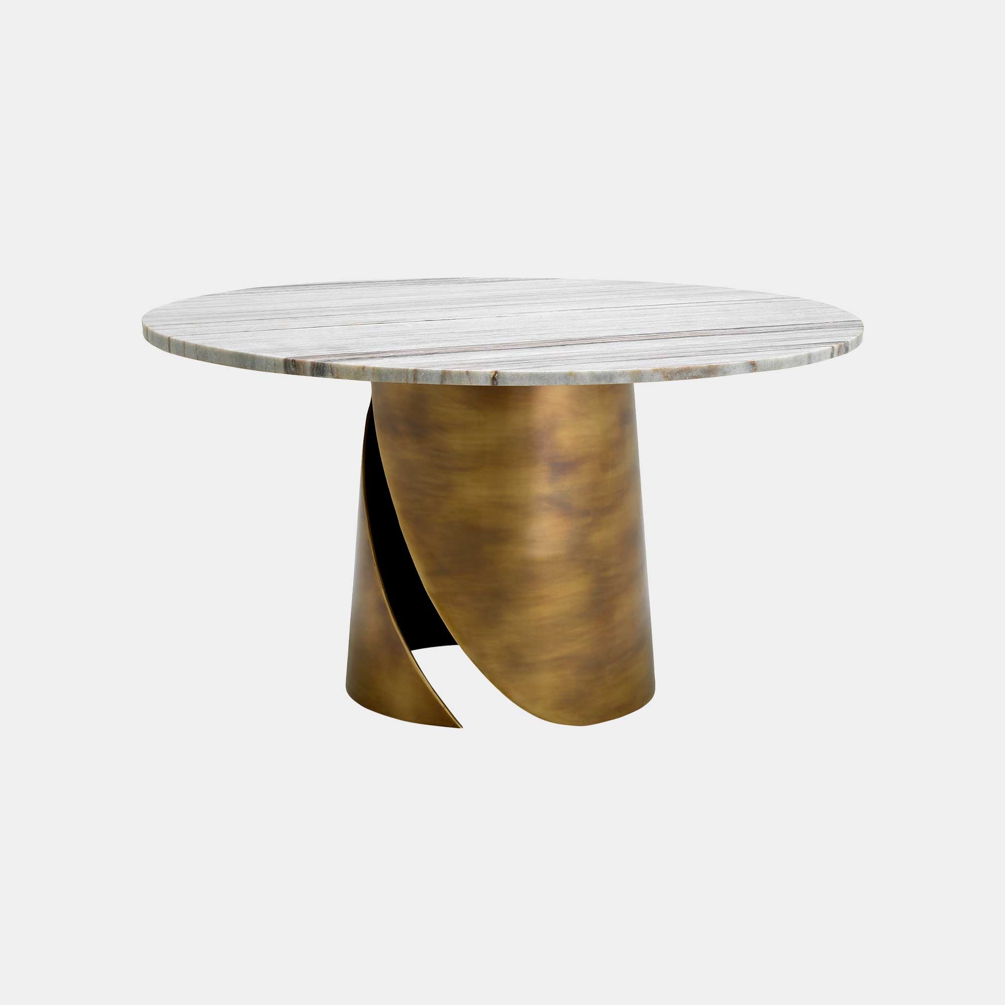 Eichholtz Nuova - Coffee Table - White Marble Top/Vintage Brass Base