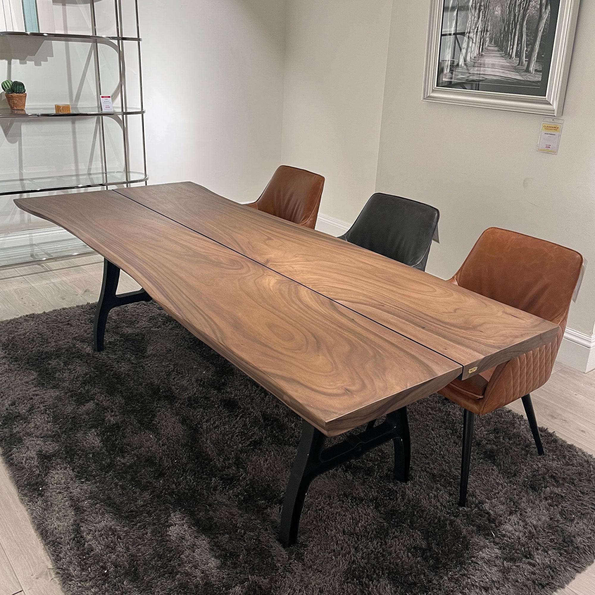 Jackson 240cm Suar Planked Raw Edge Dining Table