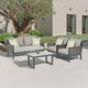 Key Largo - 2 Seat Sofa Set In Aluminium/Rattan And Sintered Stone Top