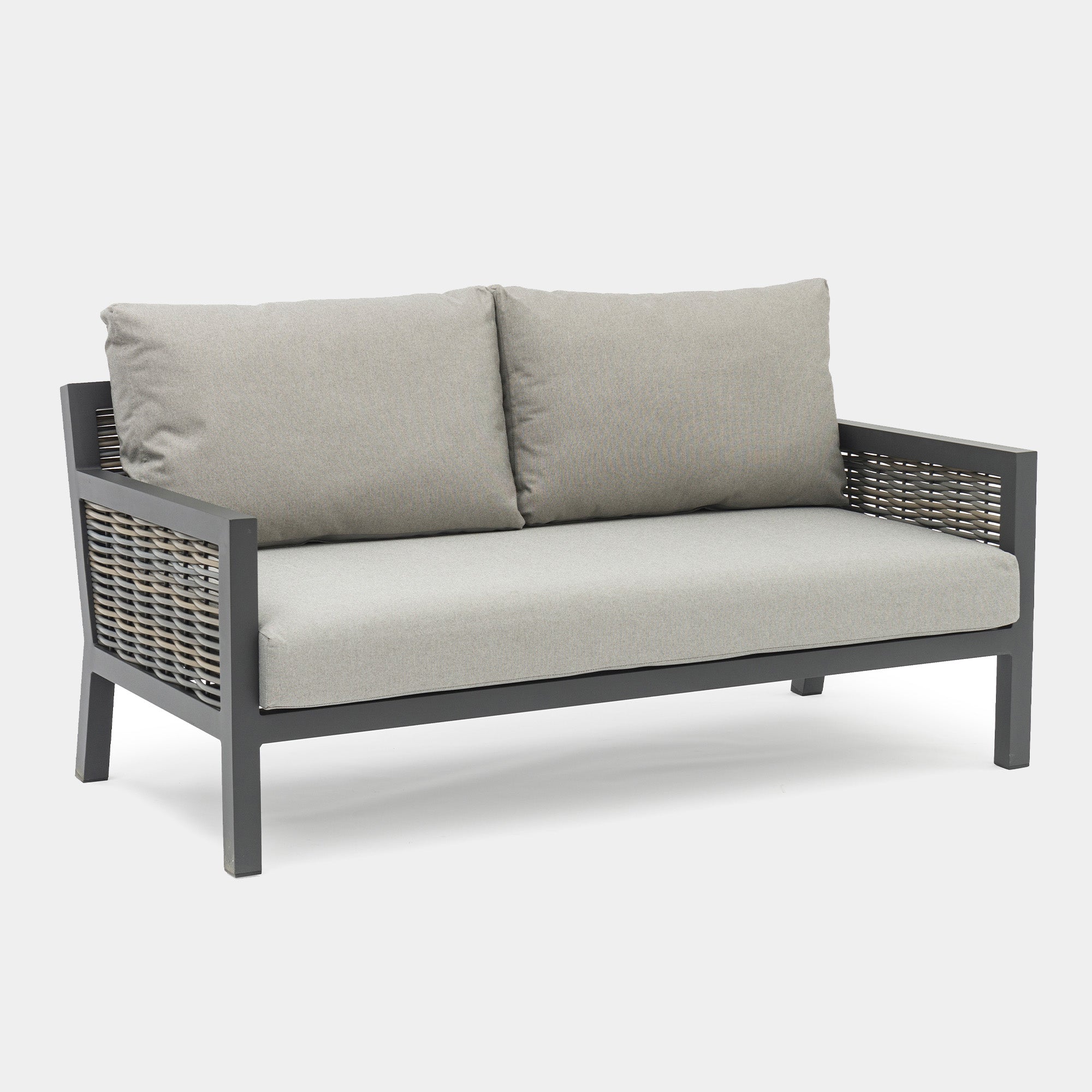 Key Largo - 2 Seat Sofa Set In Aluminium/Rattan And Sintered Stone Top