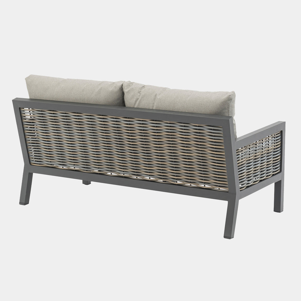 Key Largo - 2 Seat Sofa Set In Aluminium/Rattan And Sintered Stone Top