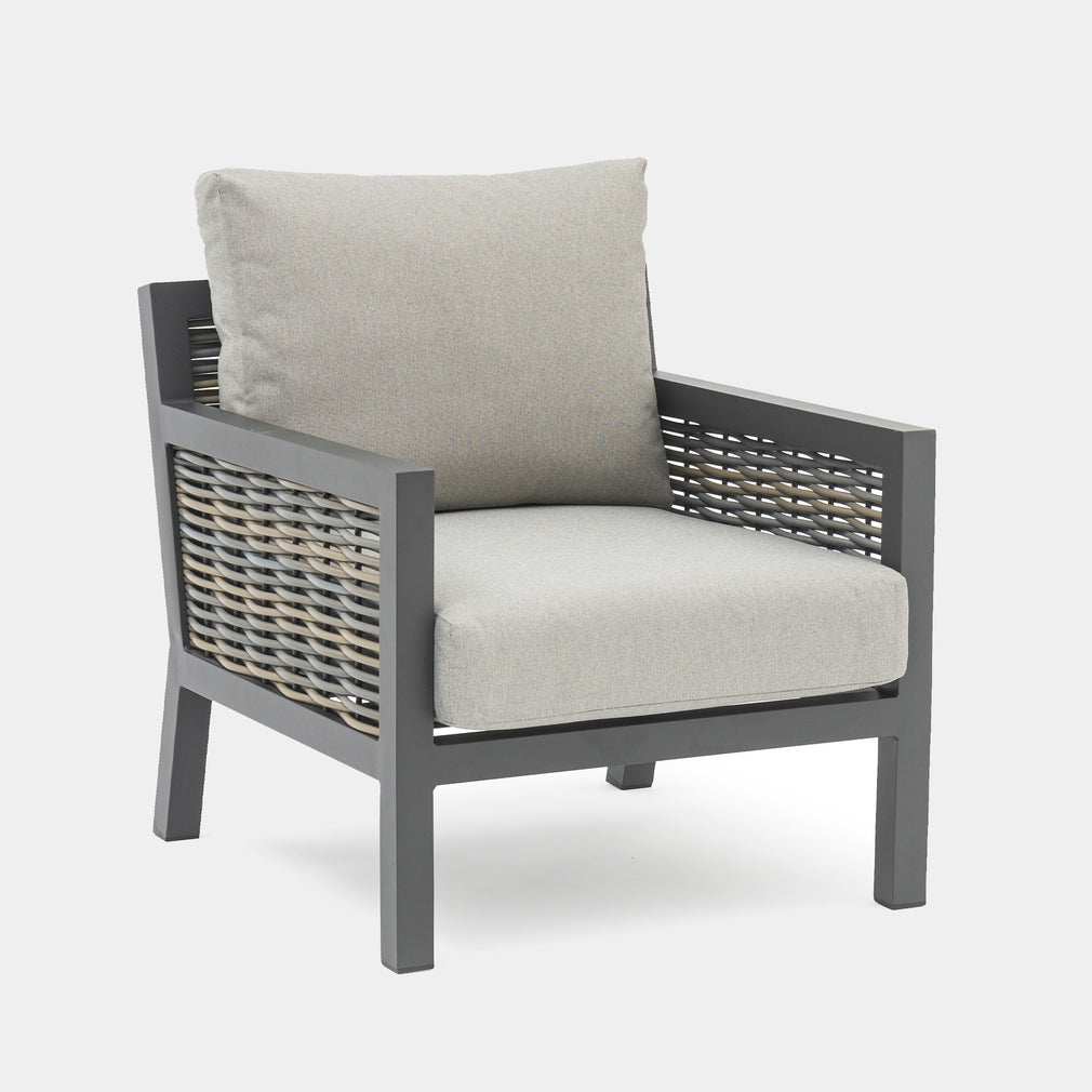 Key Largo - 2 Seat Sofa Set In Aluminium/Rattan And Sintered Stone Top