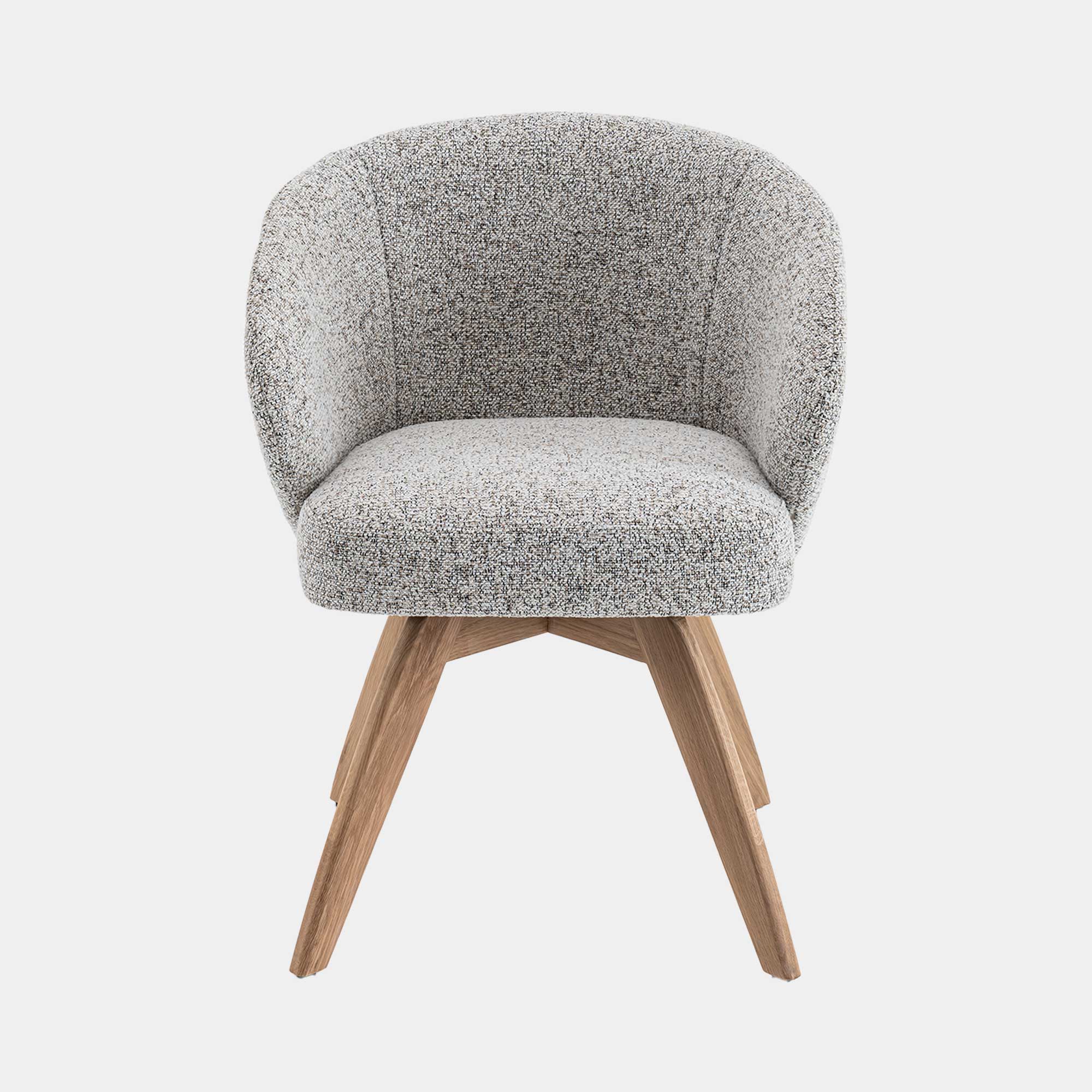 Augusta - Dining Chair In Grey Fabric With Natural Oak Leg