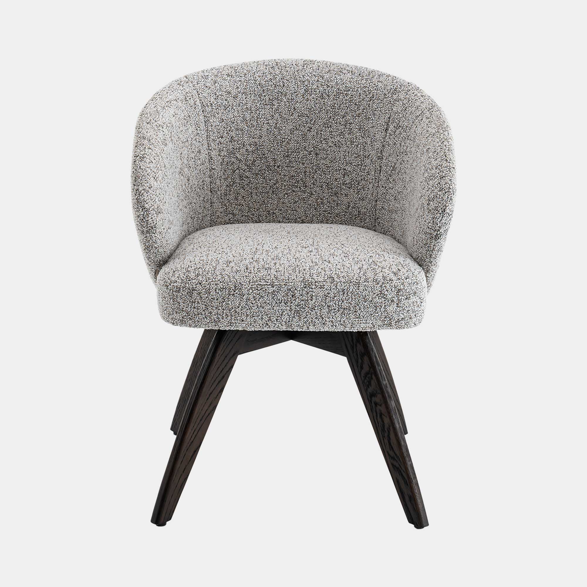 Augusta - Dining Chair In Grey Fabric With Dark Oak Leg