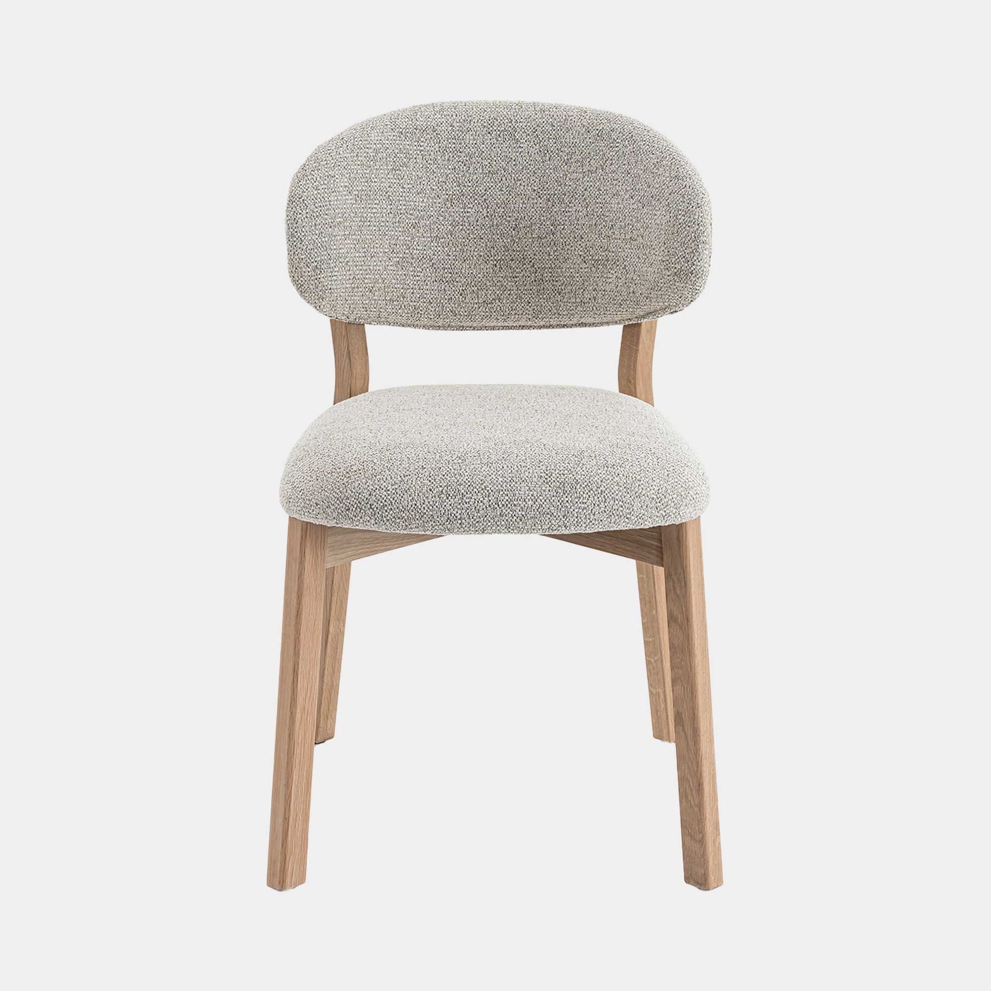 Albany - Dining Chair In Light Grey Fabric With Natural Leg