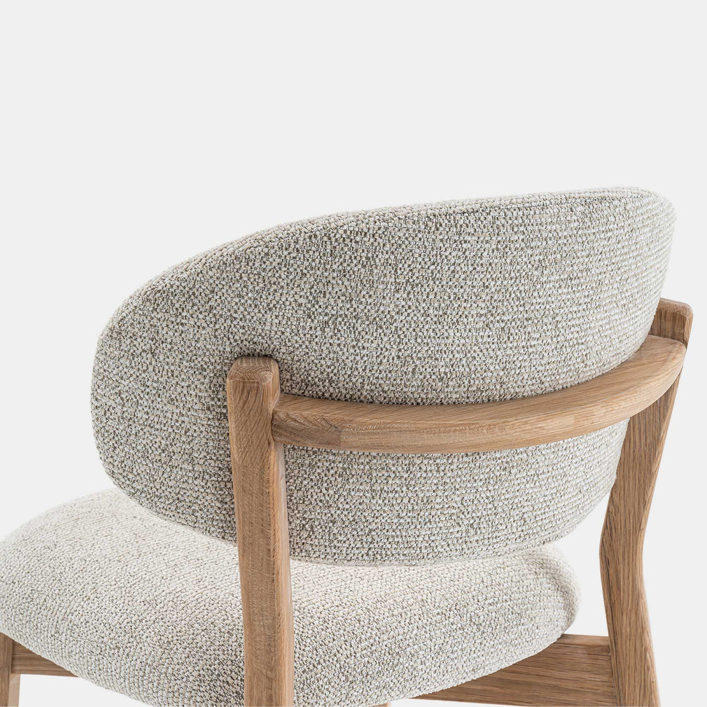 Albany - Dining Chair In Light Grey Fabric With Natural Leg