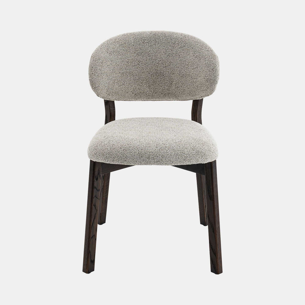 Albany - Dining Chair In Light Grey Fabric With Weathered Oak Leg